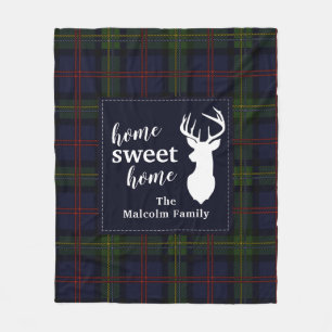 Kariert Holiday Tartan Clan Malcolm Personalisiert Fleecedecke