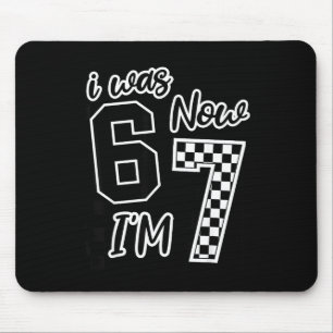 Kariert Ich war 6 jetzt bin ich 7 Geburtstag Siebe Mousepad