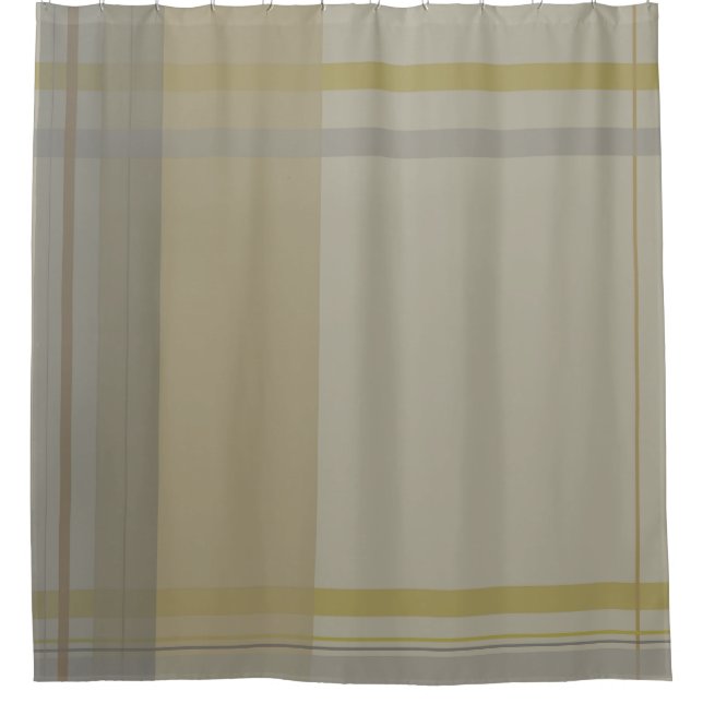 kariert in Gold, Silberkupfer, Grau und Beige Duschvorhang (Vorderseite)
