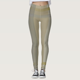 kariert in Gold, Silberkupfer, Grau und Beige Leggings