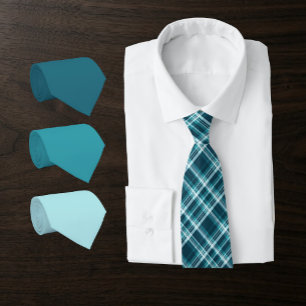 Kariert in Petrol Blau-Teal, Ozean-Teal, Aqua... Krawatte