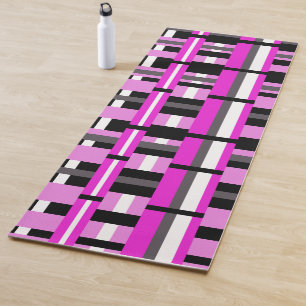 Kariert in Rosa, Schwarz und Grau Yogamatte