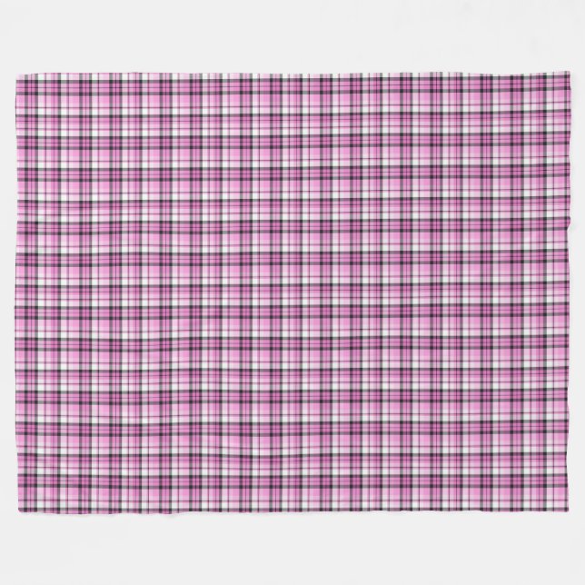 Kariert in Rosa und Schwarz Fleecedecke (Vorderseite (Horizontal))