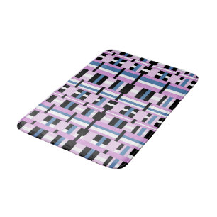 Kariert in Schwarz, Orchid, Schwarz und Weiß Badematte