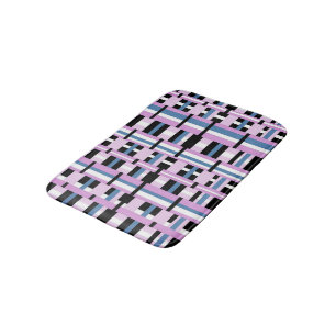 Kariert in Schwarz, Orchid, Schwarz und Weiß Badematte