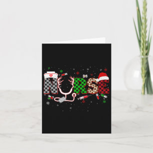 Kariert Leopard Nurse Weihnachtsfeier Xmas Rn Cna  Karte