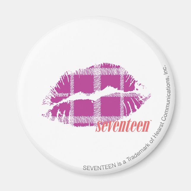 Kariert Lila Magnet (Vorne)