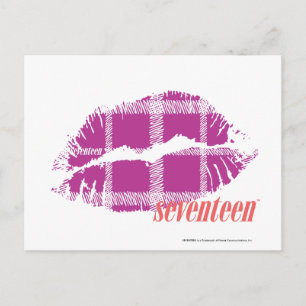 Kariert Lila Postkarte