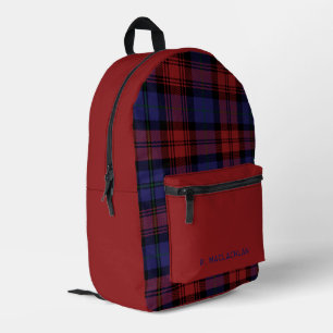 Kariert Lila und Burgund Rustic MacLachlan Tartan Bedruckter Rucksack