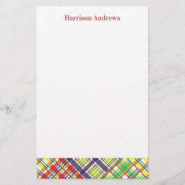 Kariert Madras Personalisiert Stationery Sheets