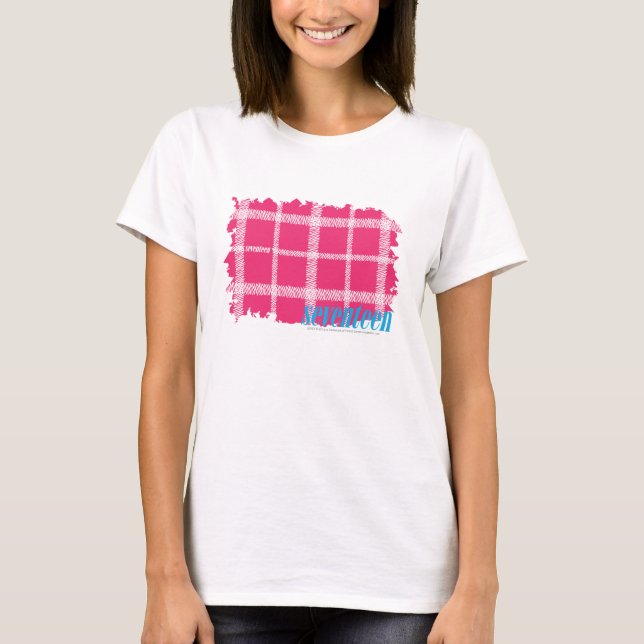 Kariert Magenta 4 T-Shirt (Vorderseite)