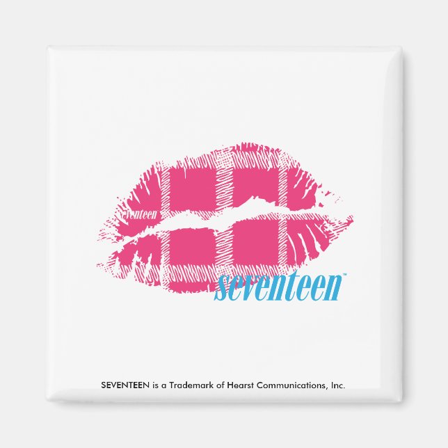 Kariert Magenta Magnet (Vorne)