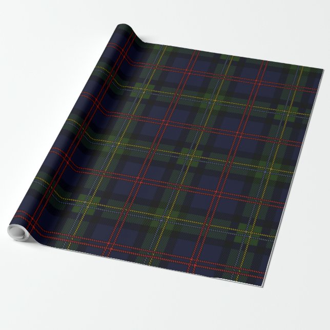 Kariert Malcolm Lila Green Red Karo Tartan Geschenkpapier (Ungerollt)