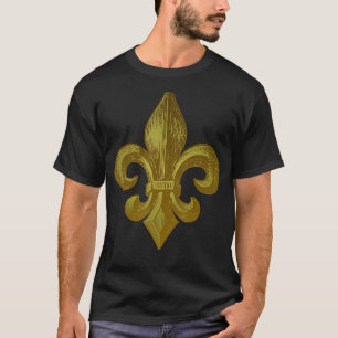 Kariert Mardi Gras Fleur De Lys Symbol T-Shirt
