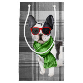 Kariert mit einem Niedlichen Boston Terrier Christ Kleine Geschenktüte