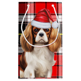 Kariert mit einem Niedlichen Charles Christmas Dog Kleine Geschenktüte