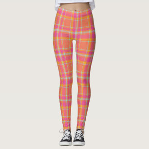 Kariert mit Orange und Blau Leggings
