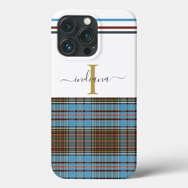 Kariert Monogram Script Clan Anderson Tartan Case-Mate iPhone Hülle (Rückseite)