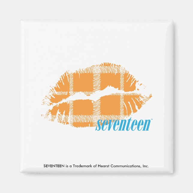 Kariert Orange Magnet (Vorne)