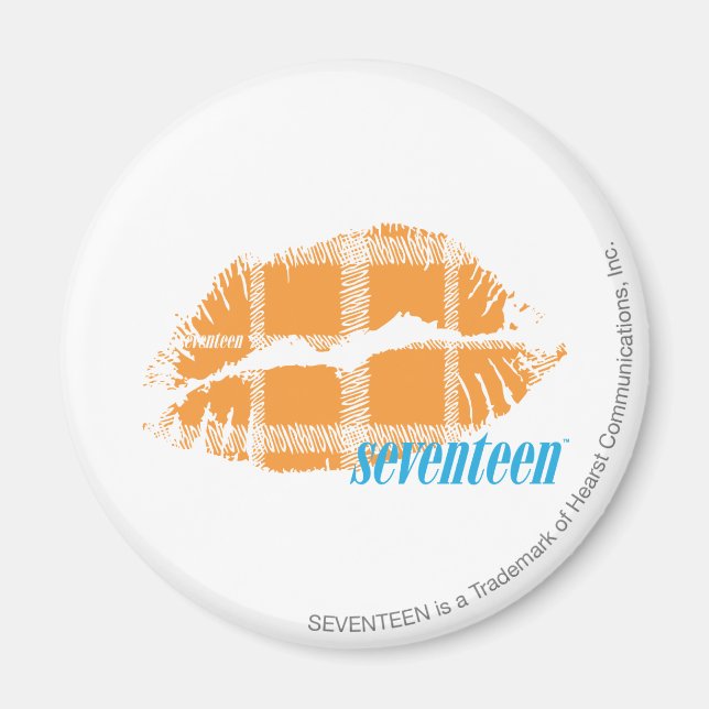 Kariert Orange Magnet (Vorne)