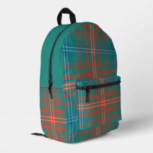 Kariert Orange Turquoise Rustic Wilson Tartan Bedruckter Rucksack