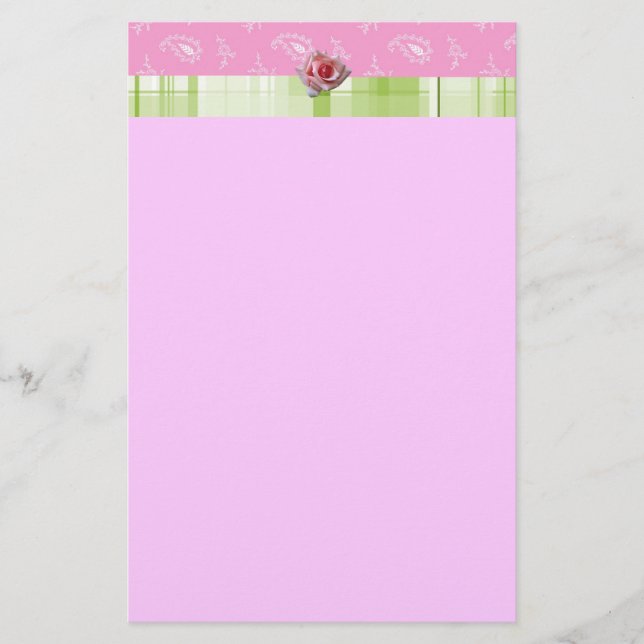 Kariert & Paisley Stationery Briefpapier (Vorderseite)