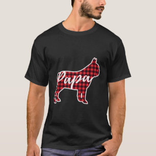 Kariert Papa French Bulldog Vater Buffalo Pajama L T-Shirt