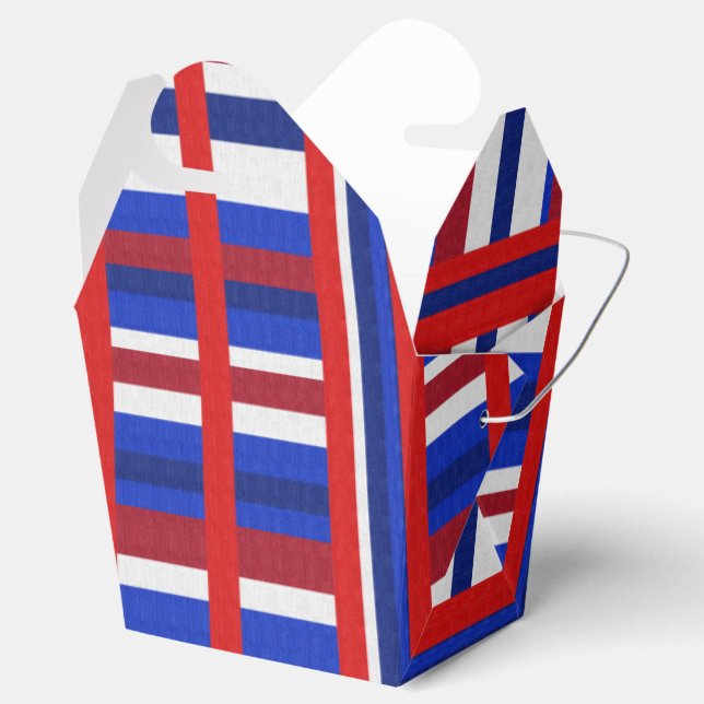 Kariert Patriot Geschenkschachtel (Geöffnet)
