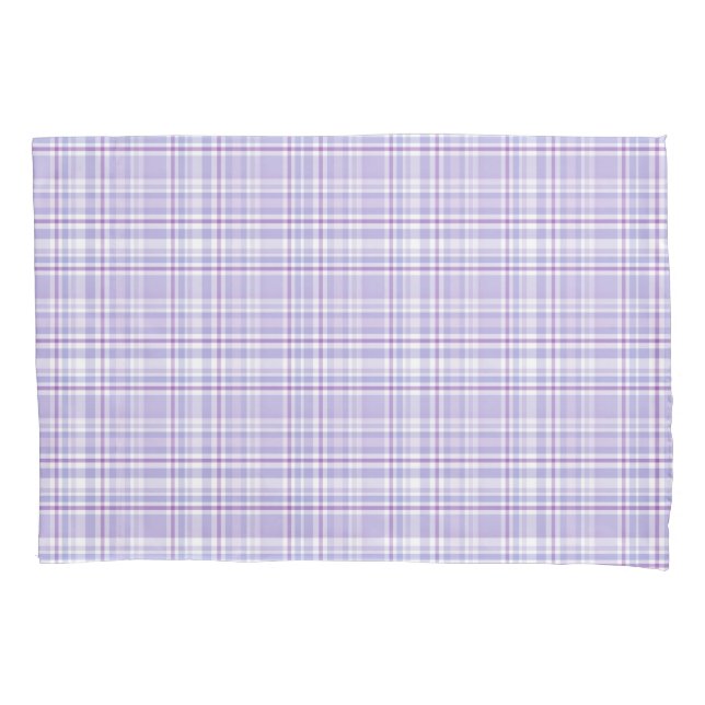 Kariert Pillowcase mit Charvely Lavender Kissenbezug (Vorderseite)