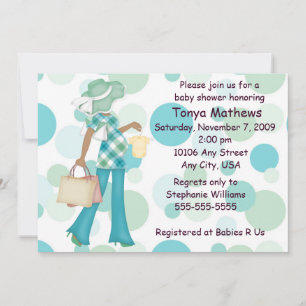 Kariert Polka Dot Baby Shower Invitation (OM) Einladung