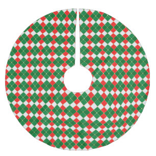Kariert Polyester Weihnachtsbaumdecke