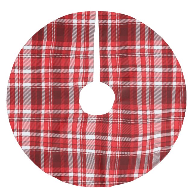 Kariert Polyester Weihnachtsbaumdecke (Vorderseite)