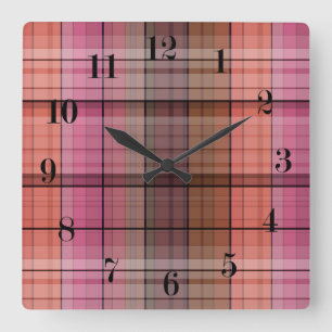 Kariert Quadratische Wanduhr