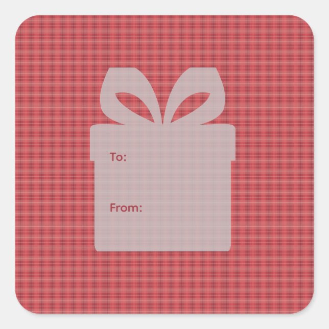 Kariert Quadratischer Aufkleber (Vorderseite)