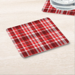 Kariert Rechteckiger Pappuntersetzer