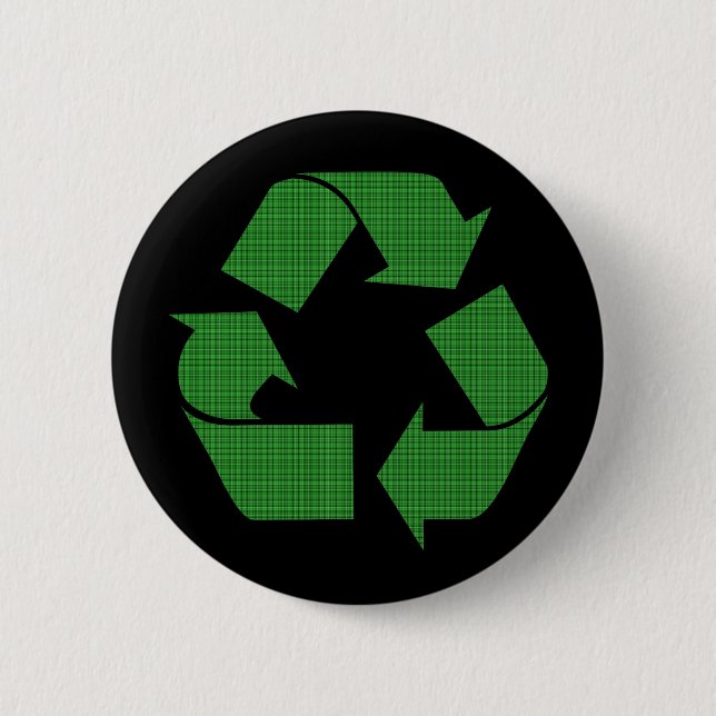 kariert recyceln Sie Button (Vorderseite)