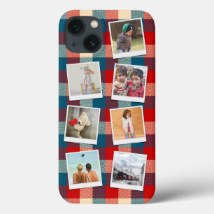 Kariert Red Blue Lila Creme 7 Foto Case-Mate iPhone Hülle