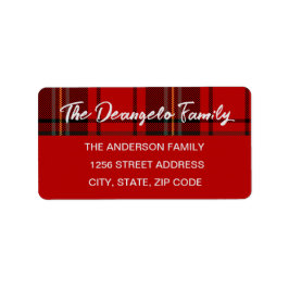 Kariert Red Green Adressaufkleber