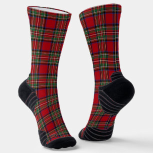 Kariert Red Green Checkered Clan Stewart Tartan Socken