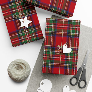Kariert Red Green Rustic Classic Stewart Tartan Geschenkpapier