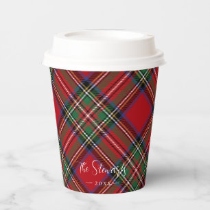 Kariert Red Green Rustic Classic Stewart Tartan Pappbecher