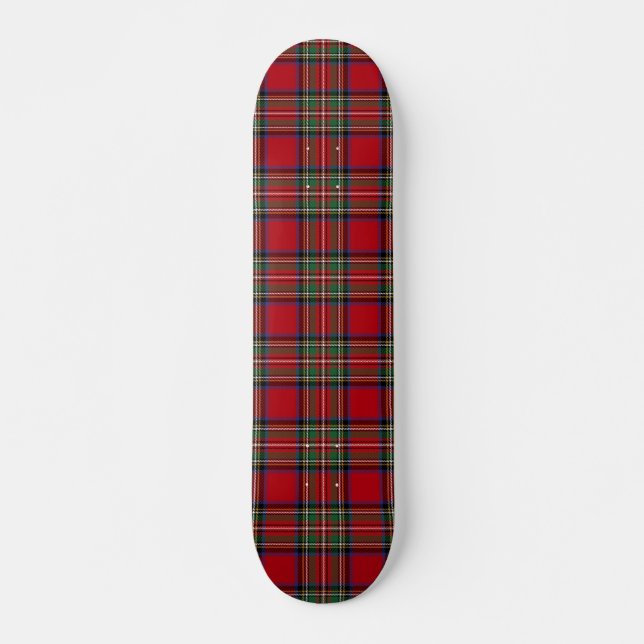 Kariert Red Green Rustic Classic Stewart Tartan Skateboard (Vorne)