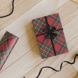 Kariert Red Green Rustic Stewart Tartan Geschenkpapier