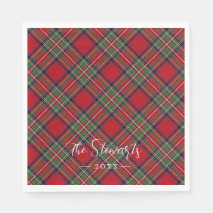 Kariert Red Green Rustic Stewart Tartan Paper Serviette