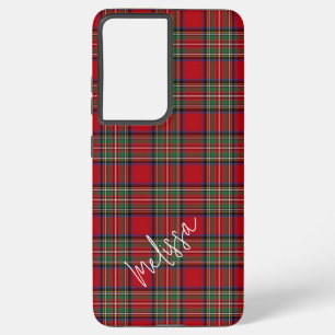 Kariert Red Green Script Stewart Tartan Samsung Galaxy Hülle