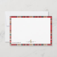 Kariert Red Monogram Script Russiname