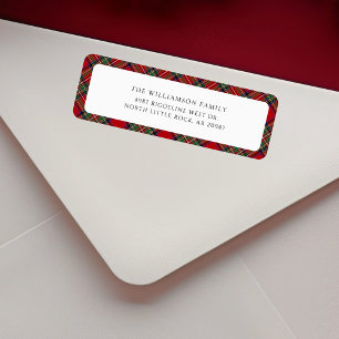 Kariert Red Rustic Christmas Tartan Rücksendeadres