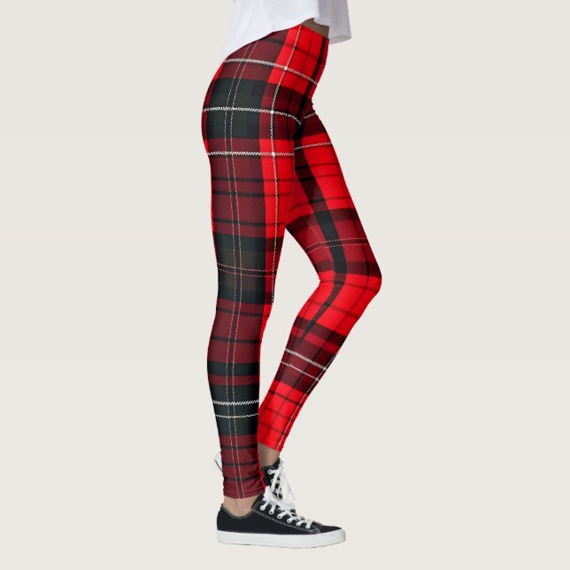 Kariert Red Traditional Tartan Popular Collection Leggings (Rechts)