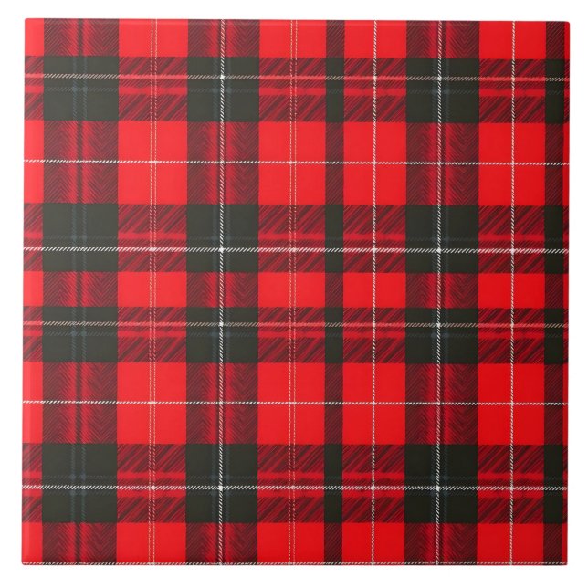 Kariert Red Traditional Tartan Trendy Collection Fliese (Vorderseite)