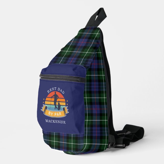 Kariert Retro Best Vater Golf Lover Tartan Crossbody Bag (Rechte Ecke)